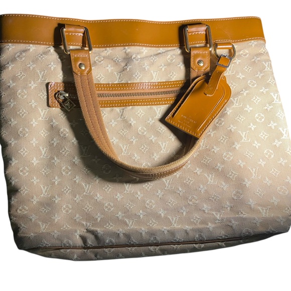 COPY - Louis Vuitton Beige Monogram Mini Lin Lucille GM - Picture 1 of 8